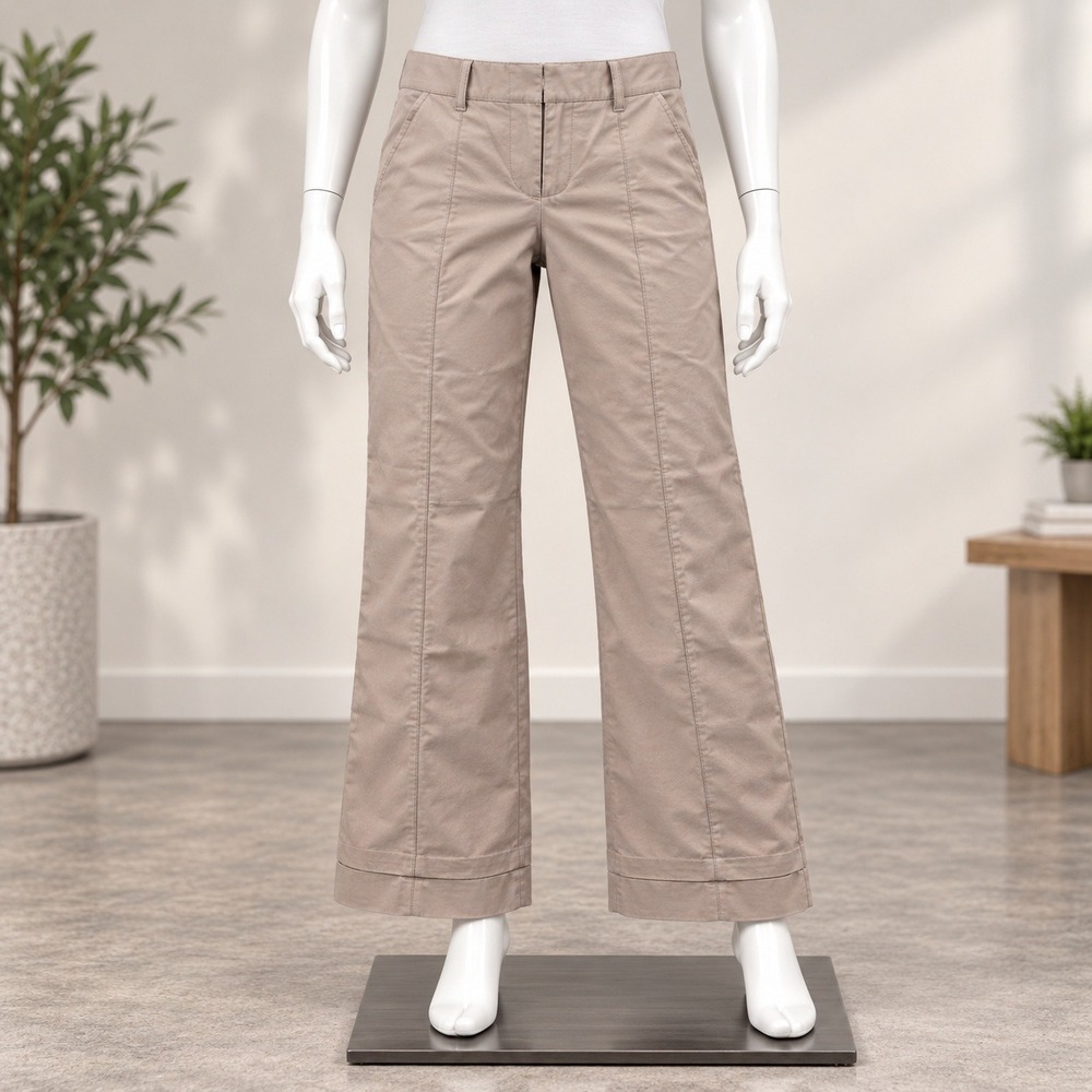 Banana Republic Martin Fit Pants Womens 10 Brown Cropped Cuffed Mid Rise Chino